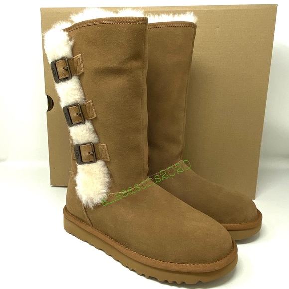 UGG Klea Che Women’s Boot Tan Suede Fur - Picture 8 of 11